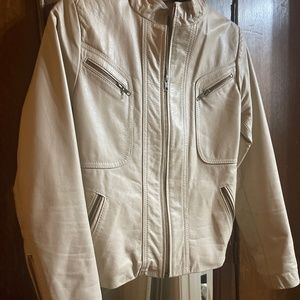 Tan leather jacket from Spain